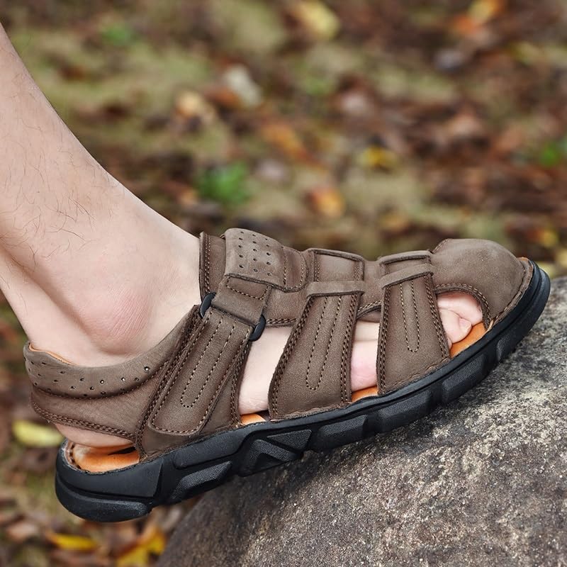 Casual Leather Men's Sandals Lightweight Men's Shoes Outdoor Comfortable Beach Sandals4