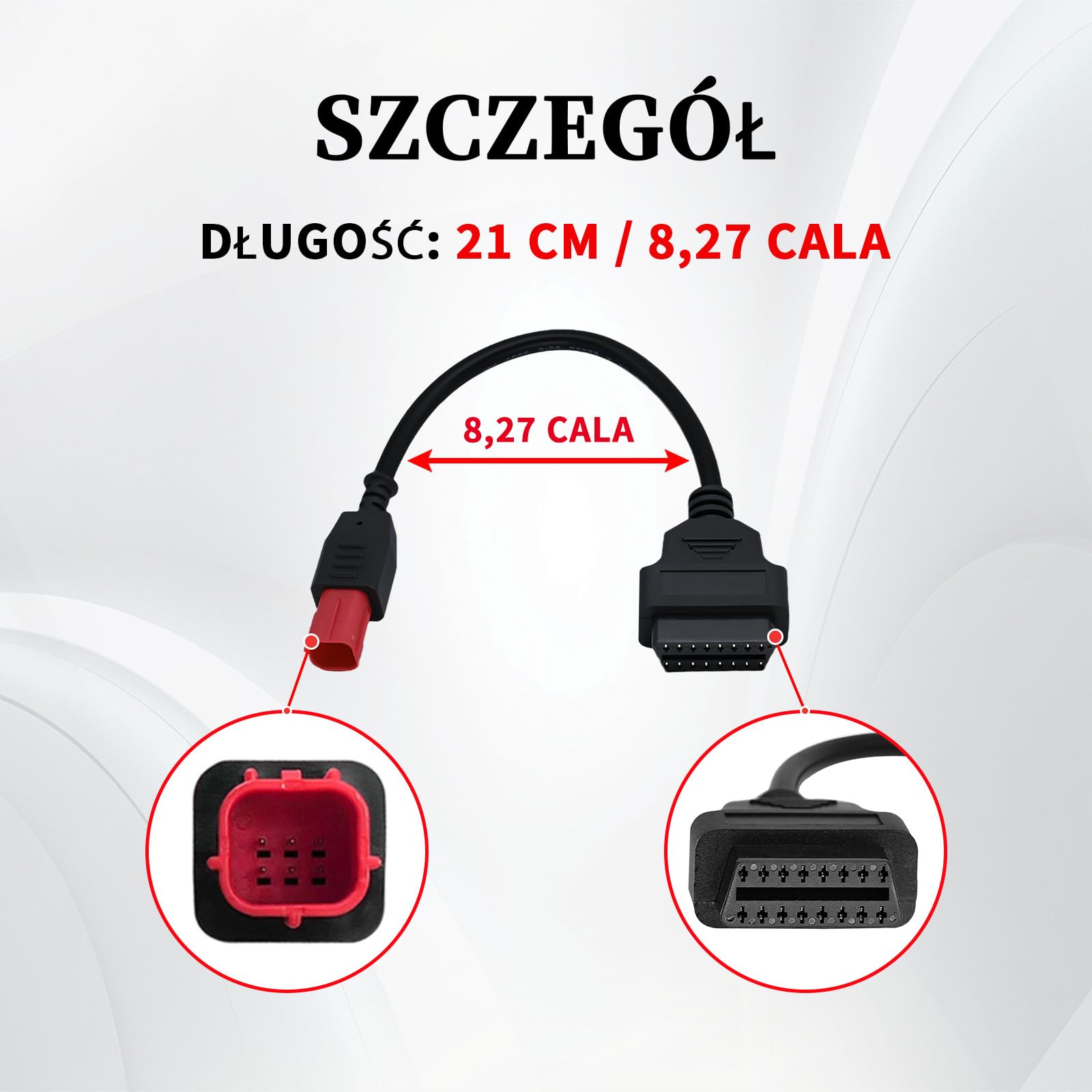 Cavo adattatore OBD2 a 6 Pin, adatto a Guzzi Kawasaki Suzuki Yamaha Piaggio Vespa Honda motor Diagnostic Cable OBD, connettori a 6 Pin Euro5 possono Bus e k line, lavora con il lettore di codice