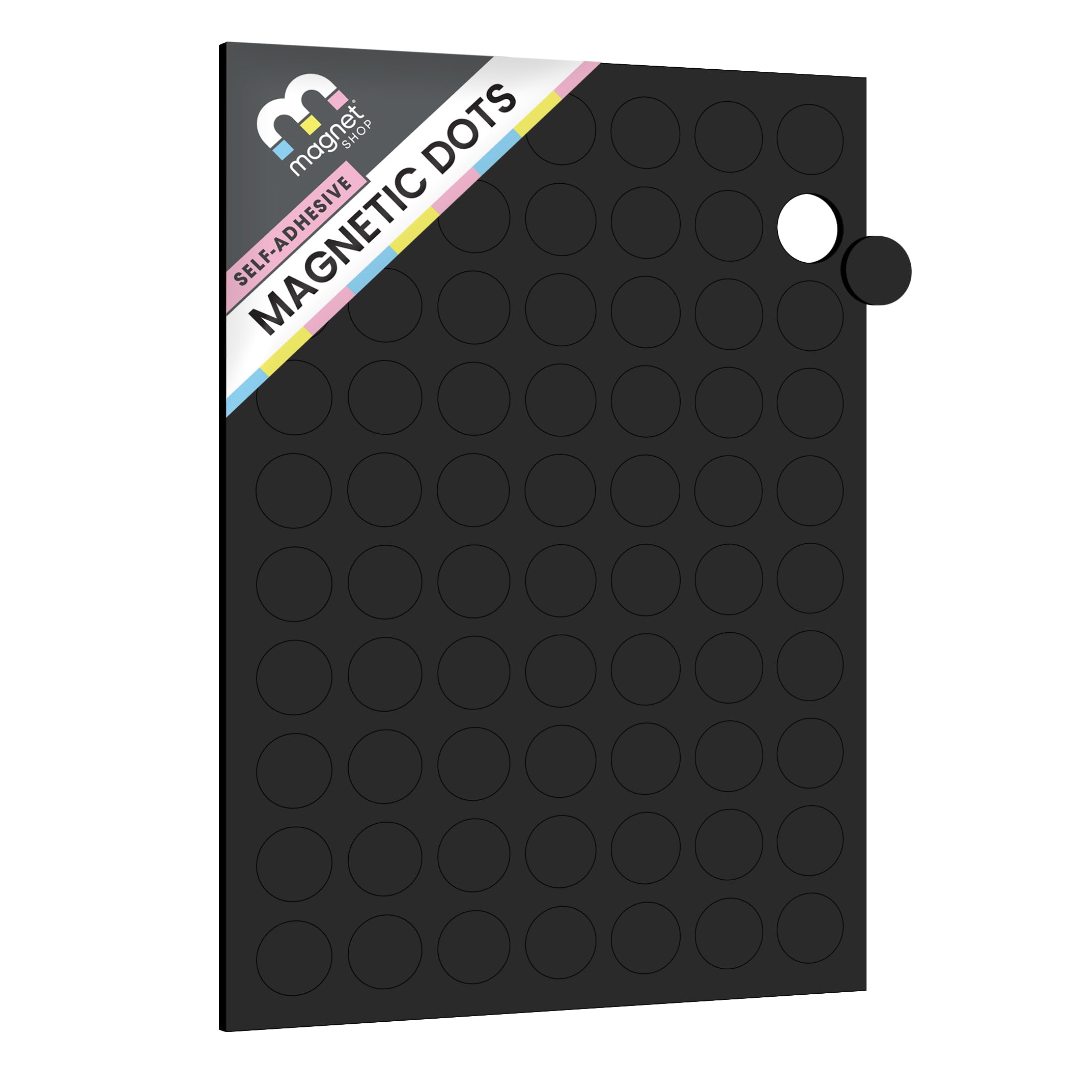 TMS Small Magnets for Crafts Self-Adhesive | 70 QTY | Magnetic Dots for Photos, Notes, Postcards, Kids Fridge Magnets, Office Reminders | Small Round Sticky Magnetic Strips [1.5mm thick]