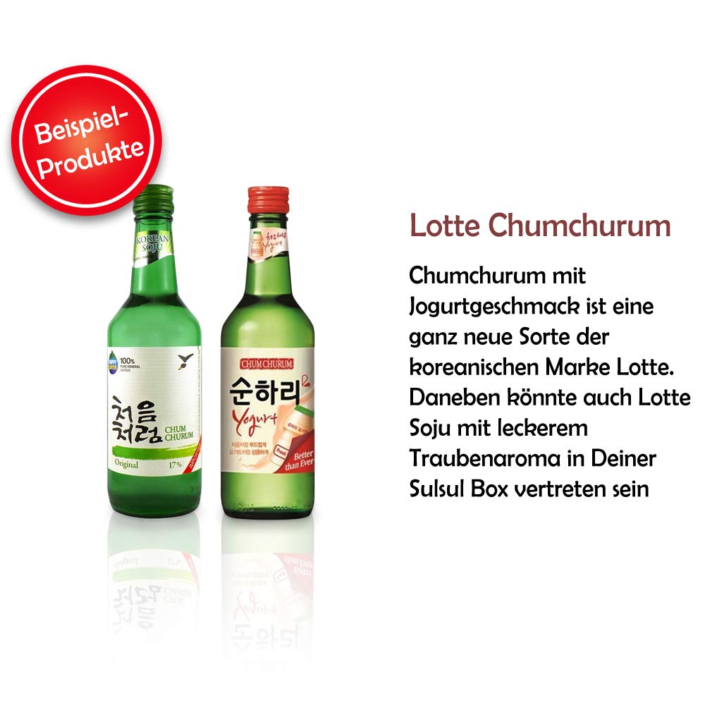 Sulsul Box Soju 6 koreanische alkoholische Getränke Mix Korea Geschenkbox | Geschenkidee mit asiatischem Alkohol, Ausgewählter Mix aus verschiedenen Geschmacksrichtungen und Marken, inklusive Broschüre