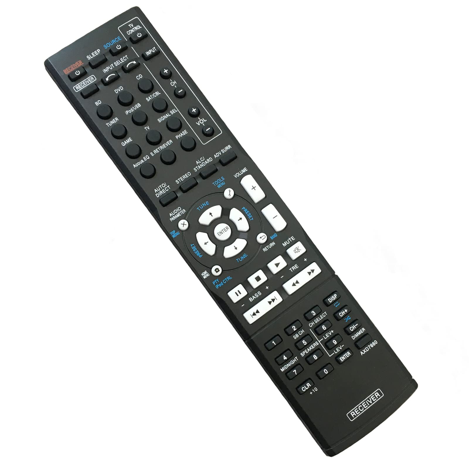 AXD7660 Replacement Remote Control for Pioneer 7.1-Channel Home Theater AV A/V Receiver System