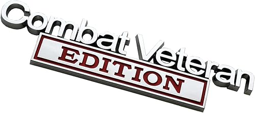 Miniatura 4 de 1 emblemas de edición veterana de combate 3D con relieve para camioneta calcomanías exteriores para guardabarros insignias de veterano de repuesto