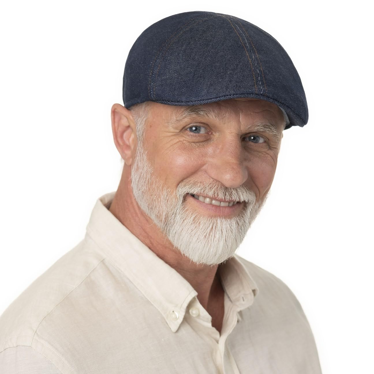 Stetson Texas Pure Denim Flatcap Schirmmütze Baumwolle Made in EU Sommer