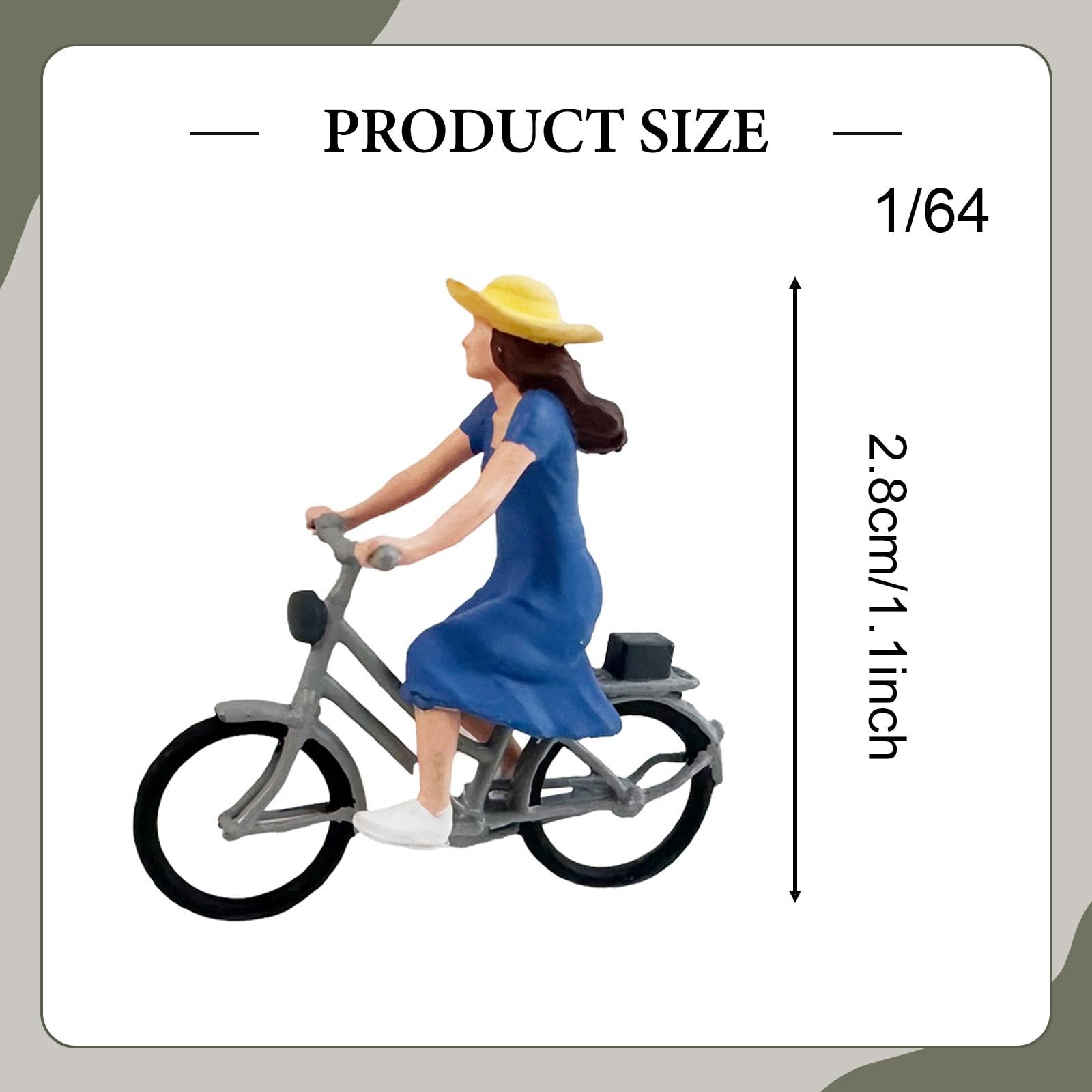 Set di 4 Miniature di Ciclisti in 1/64, Personaggi in Miniatura per Decorazione da Scrivania, Modellini di Uomini E Donne.