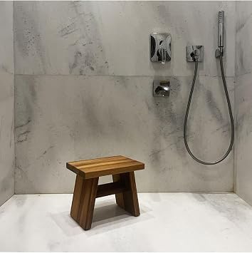 Shark Anatolia Iroko Ahşap Banyo Taburesi Oturak Step Tool