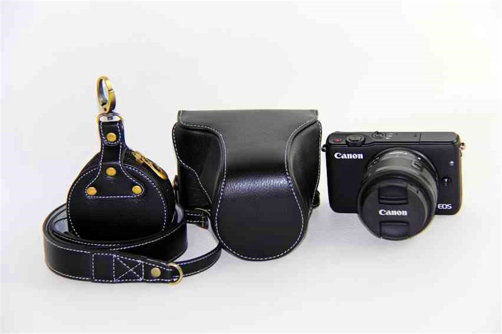 Eos M10 Case, BolinUS Handmade Genuine Real Leather Fullbody Camera Case Bag Cover for Canon Eos M10