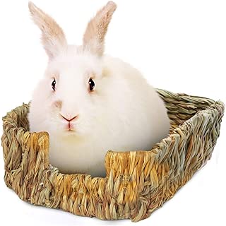 sungrow سرير العشب المحمولة، المصنوعة يدويا مع العشب، وخفيفة الوزن، ودائمة، مريحة للأرانب، chinchillas، خنازير غينيا وغيرها من الحيوانات الصغيرة