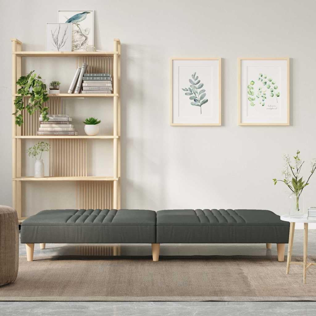 Schlafsofa Dunkelgrau 200x100 cmStoffbezug Polyester Sperrholzrahmen Modernes Design mit Verstellbarer Rückenlehne für kleine Räume Wohnzimmer Gästezimmer Büro