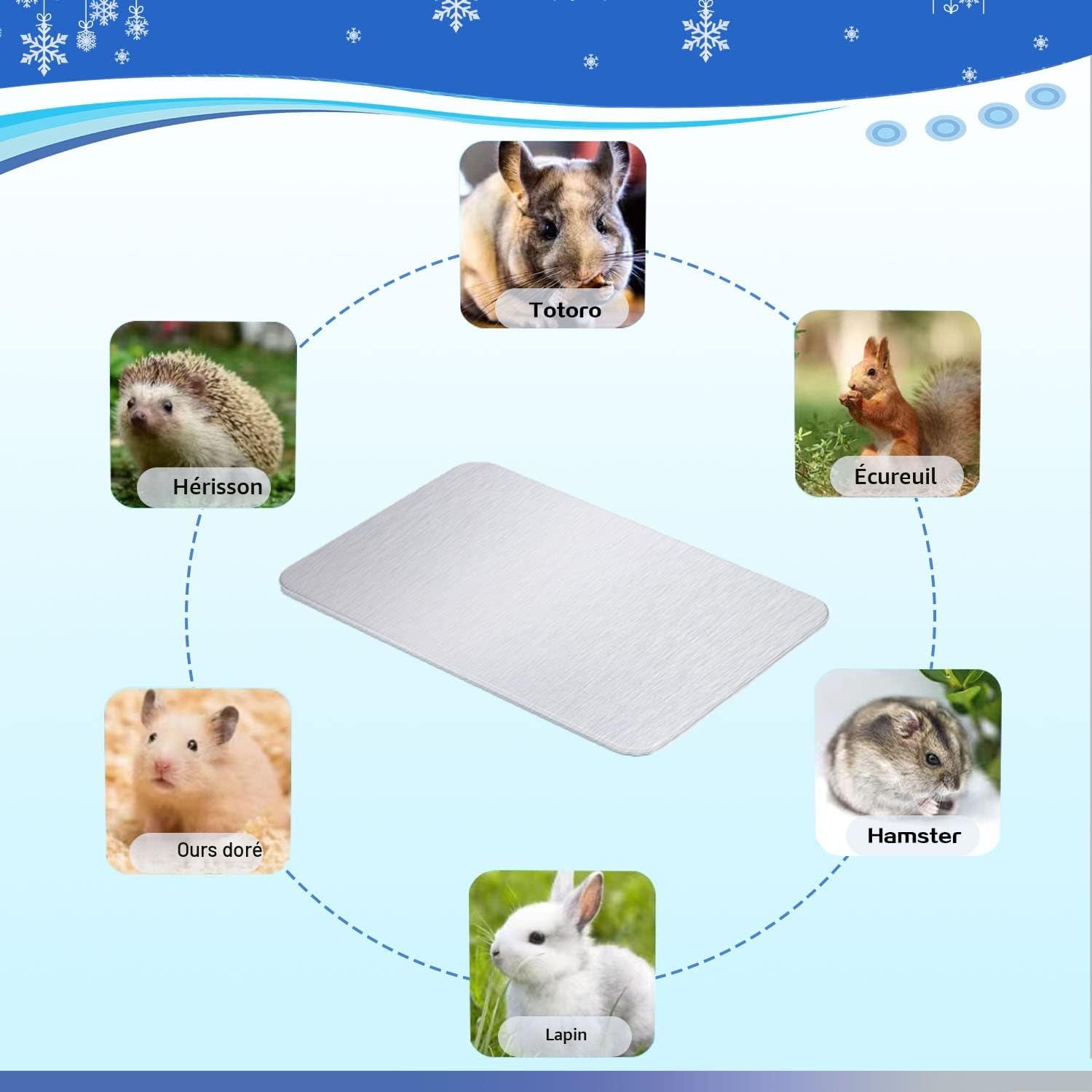 Coussin de Refroidissement pour Lapin 30x20cm Tapis de Refroidissement pour Petits Animaux Restent Cool Assiette Cool Lapin