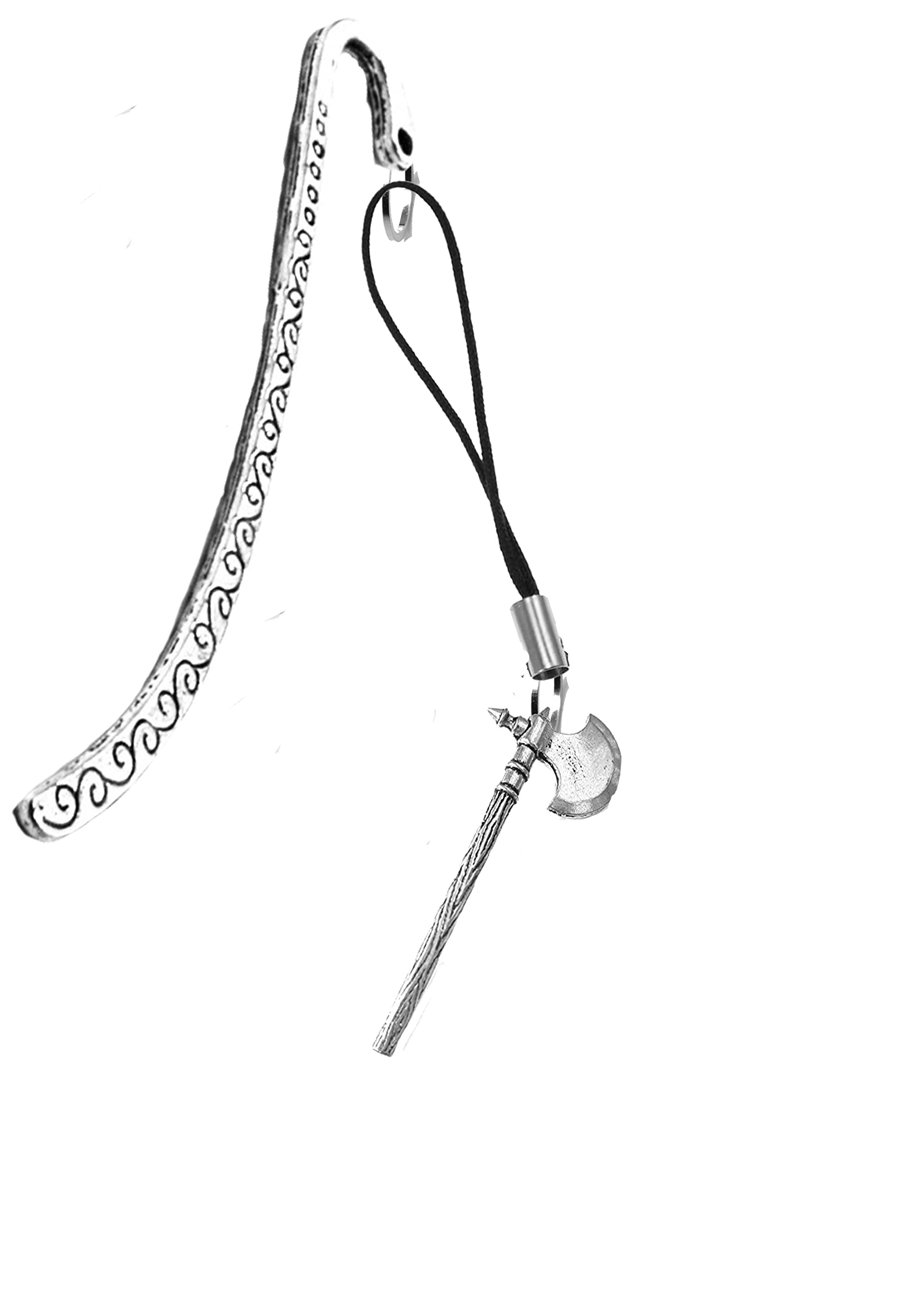 H2 Battle Sword bookmark with cord 3D English pewter charm