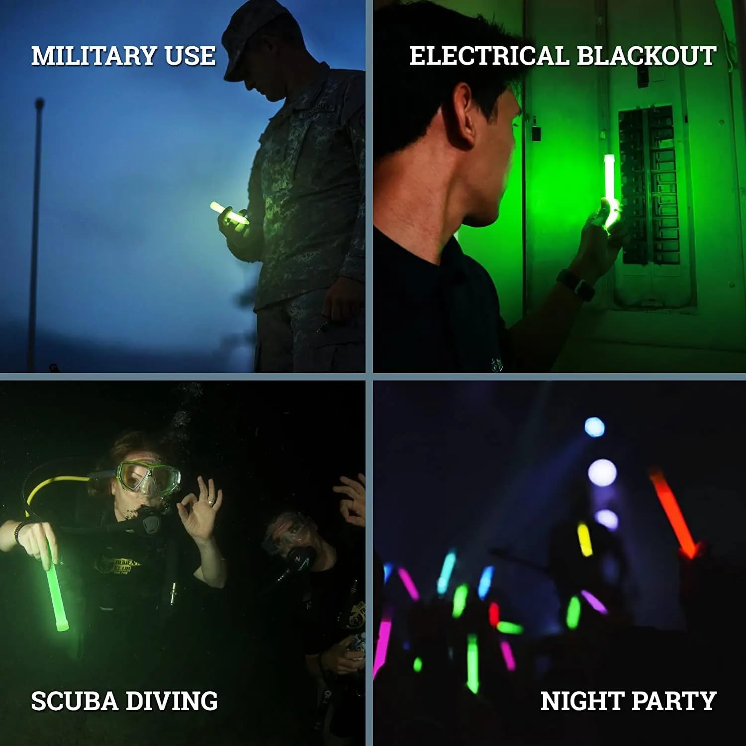 Glow Fever Bastoncini fluorescenti sfusi, bastoncini luminosi militari di sicurezza di emergenza da 15,2 cm, luminosi ultra luminosi con 12 ore di durata per escursioni, feste, campeggio, oscuramento
