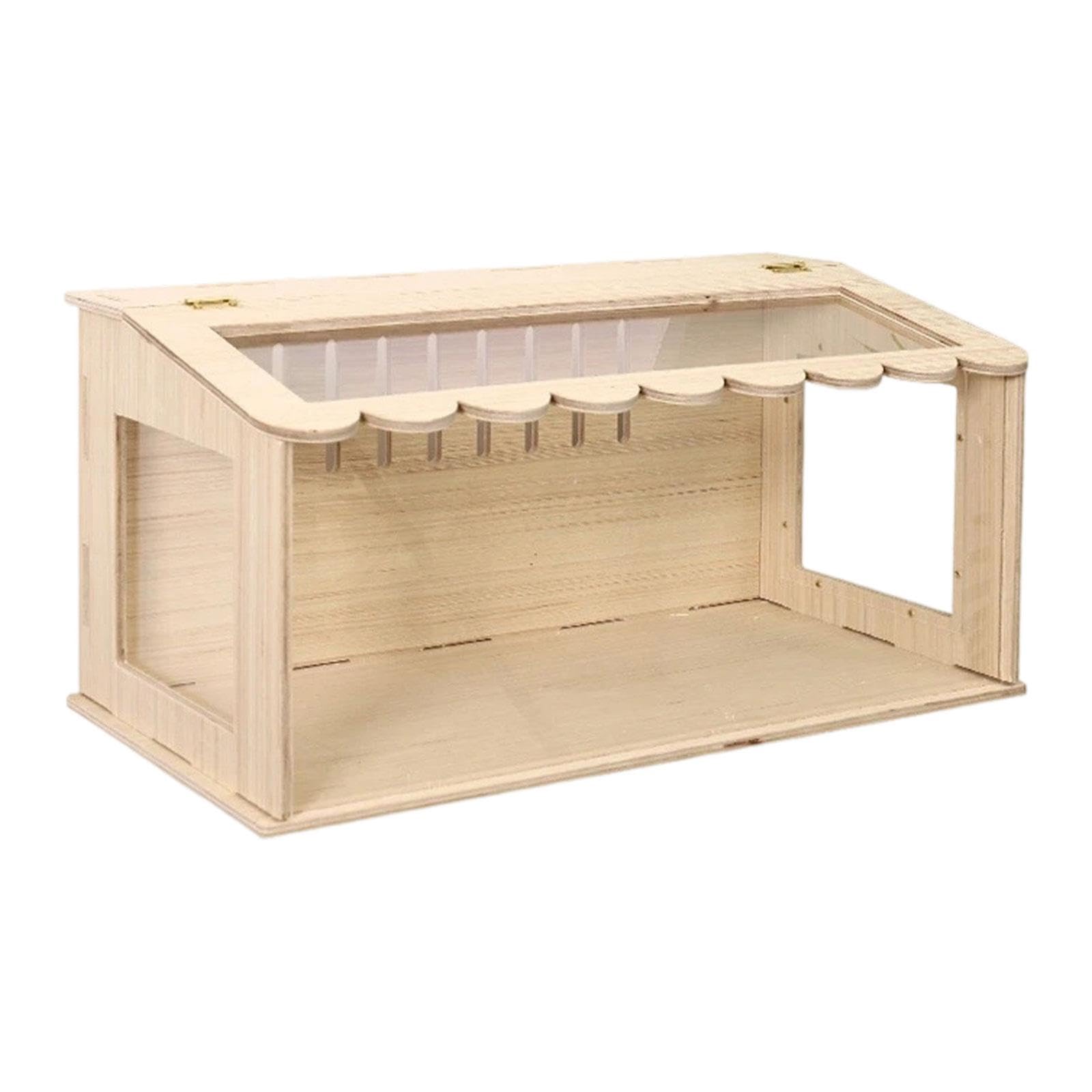 Fonowx Chicken Incubator, Chicken Brooder Box, Wooden Hamster Cage, Small Animal Habitat with Openable Top, Quail Coop, Incubator with Acrylic Window, Cage for Quail, Birds, Gerbil, Guinea,60x30x30cm