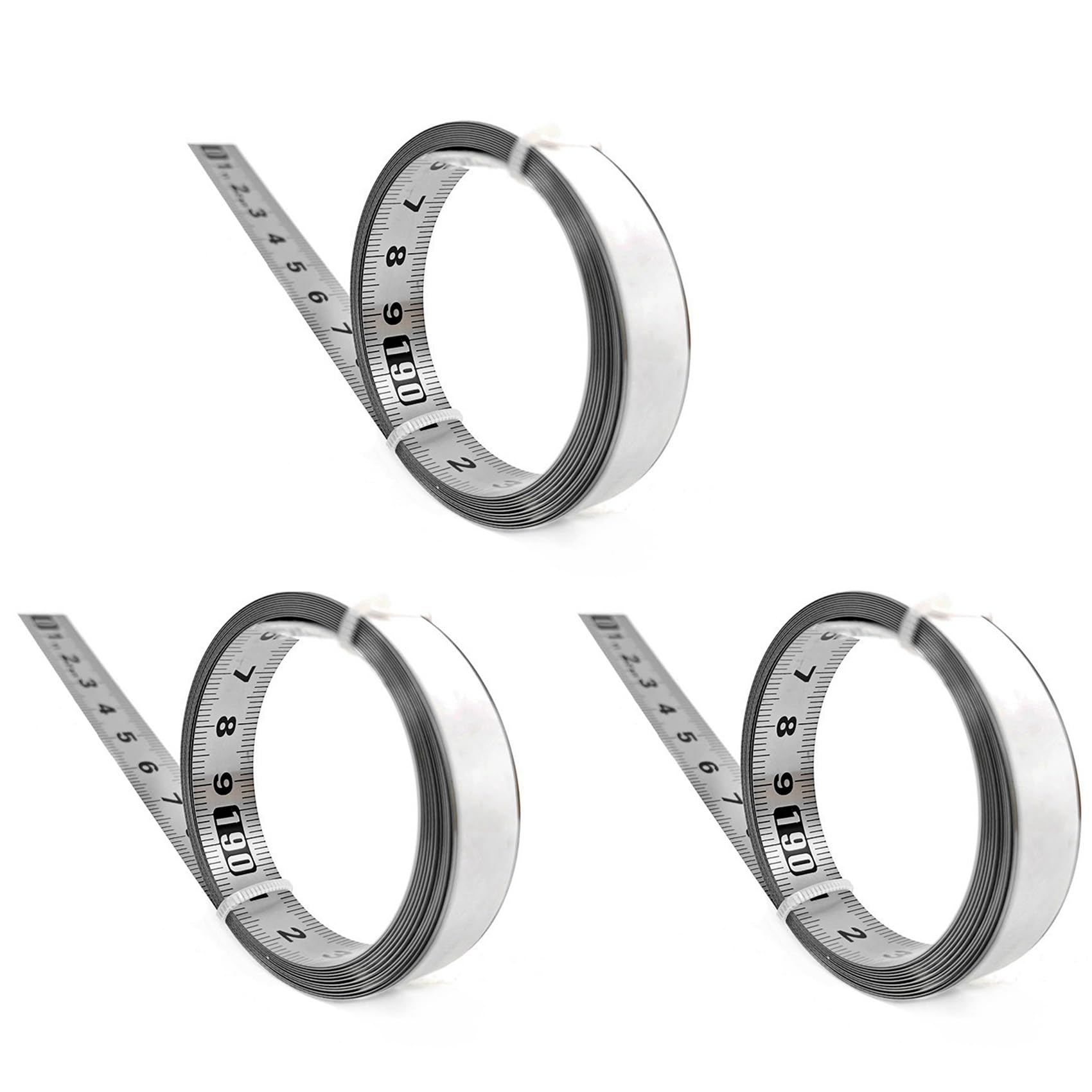 Jnchdghwa As Shown 3X Stainless Steel Adhesive Scale Woodworking Guide Rail Self-Adhesive Tape Measure Metal Ruler A-100Cm