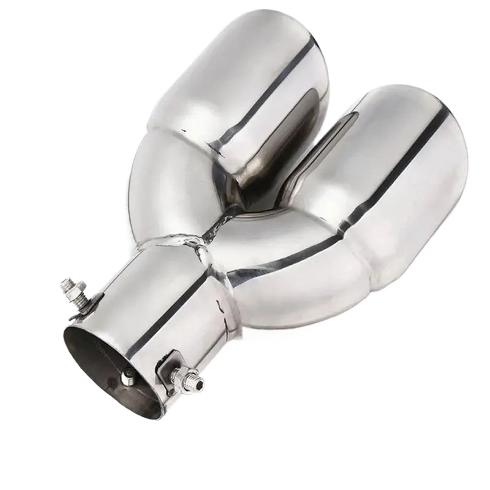 końcówka wydechu 63mm Podwójny wylot ze stali nierdzewnej chromowany tłumik samochodowy końcówka rury wydechowej zmodyfikowany tylny gardziel układ wydechowy samochodowy