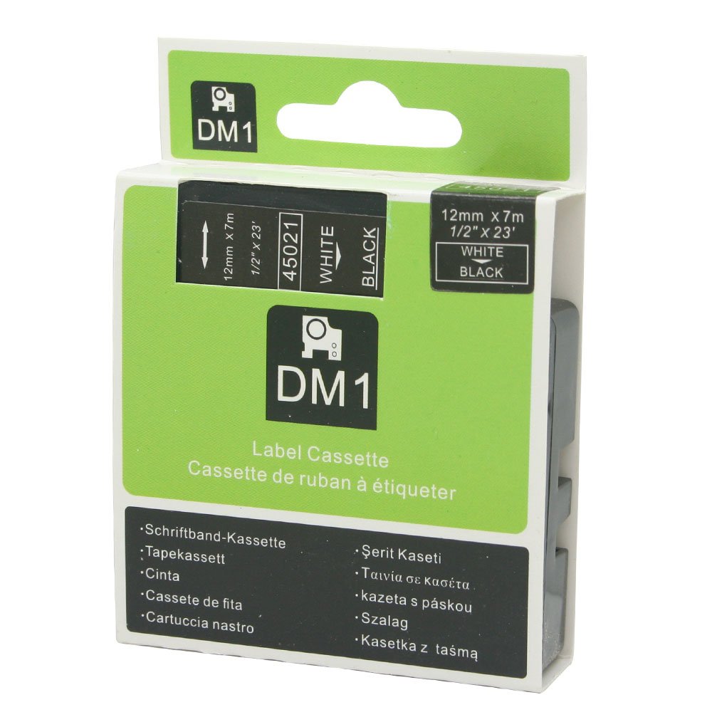 BROVACS 1 Pack White on Black Label Tape Compatible for DYMO D1 45021 12mm 1/2" OPA2221 - Image 2