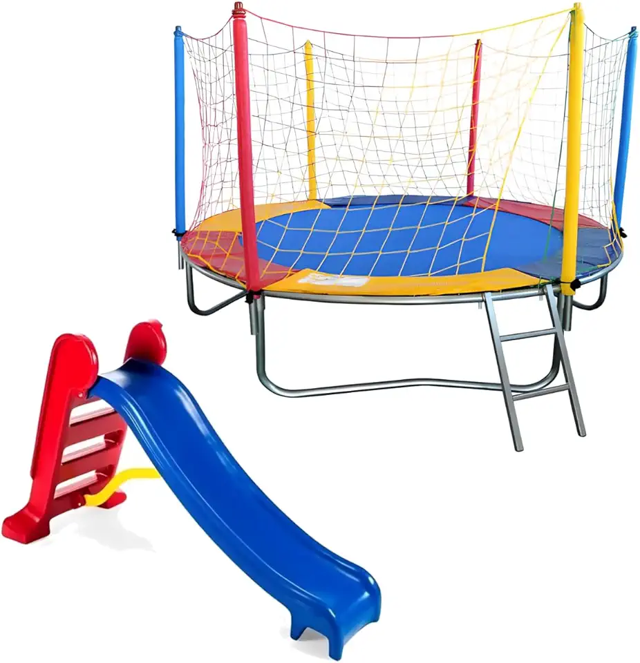 Kit Playground Cama Elástica Pula Pula Trampolim 2,30m Escorregador Médio Nacional Premium