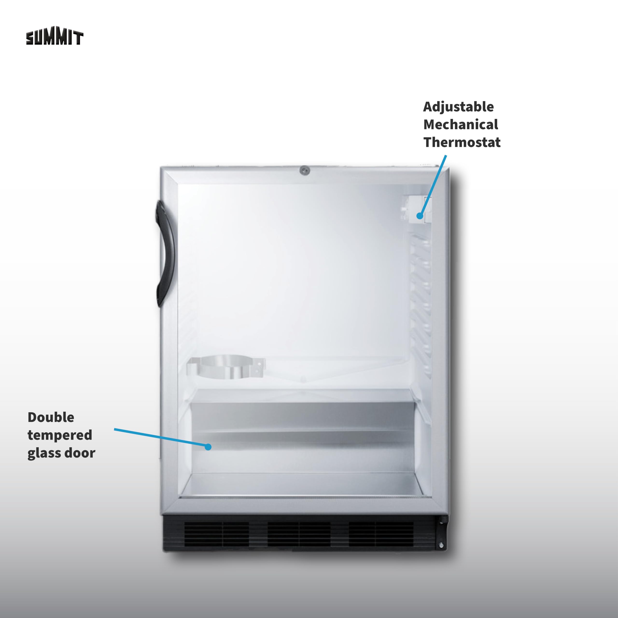 Summit 24" Undercounter Kegerator, ADA-Compliant, Glass Door- Sbc56gbinkada on Fridge.com - View 3