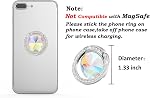 Glitter Bling Bling Phone Ring Holder,Sparkle Phone Ring Grip Artificial Diamond Stand,Rhinestone Cell Finger Ring for Phones,Pad(Silver)