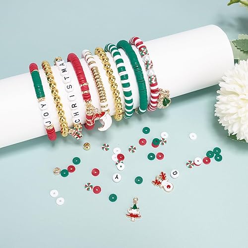 Miniatura 6 de Cuentas para hacer joyas, cuentas de acrílico de cristal de diamantes de imitación de arcilla roja y verde a granel, cuentas espaciadoras para hacer