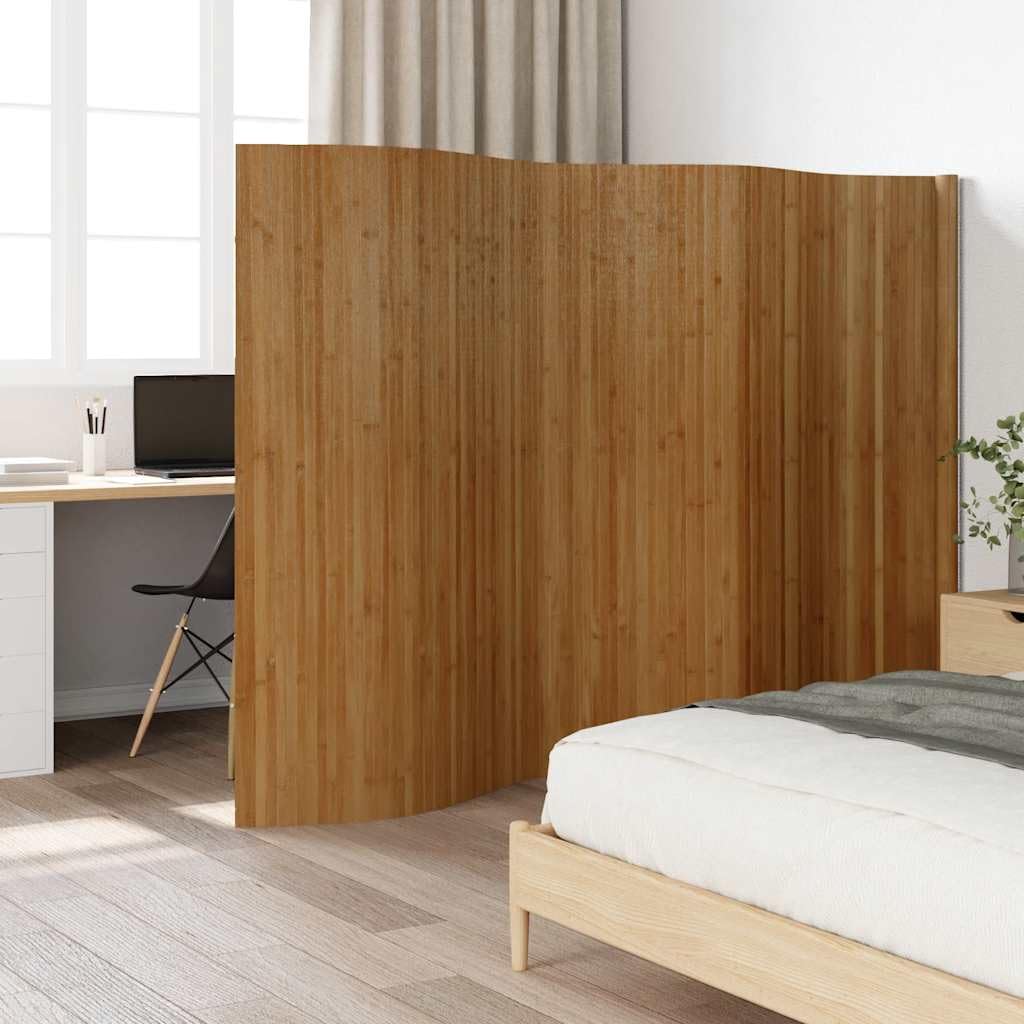 Cloison de Séparation en Bambou, Paravent Intérieur XXL 400 x 165 cm, Panneau de Séparation Enroulable Marron pour Diviser Pièce, Chambre, Salon et Bureau, Style Naturel et Élégant