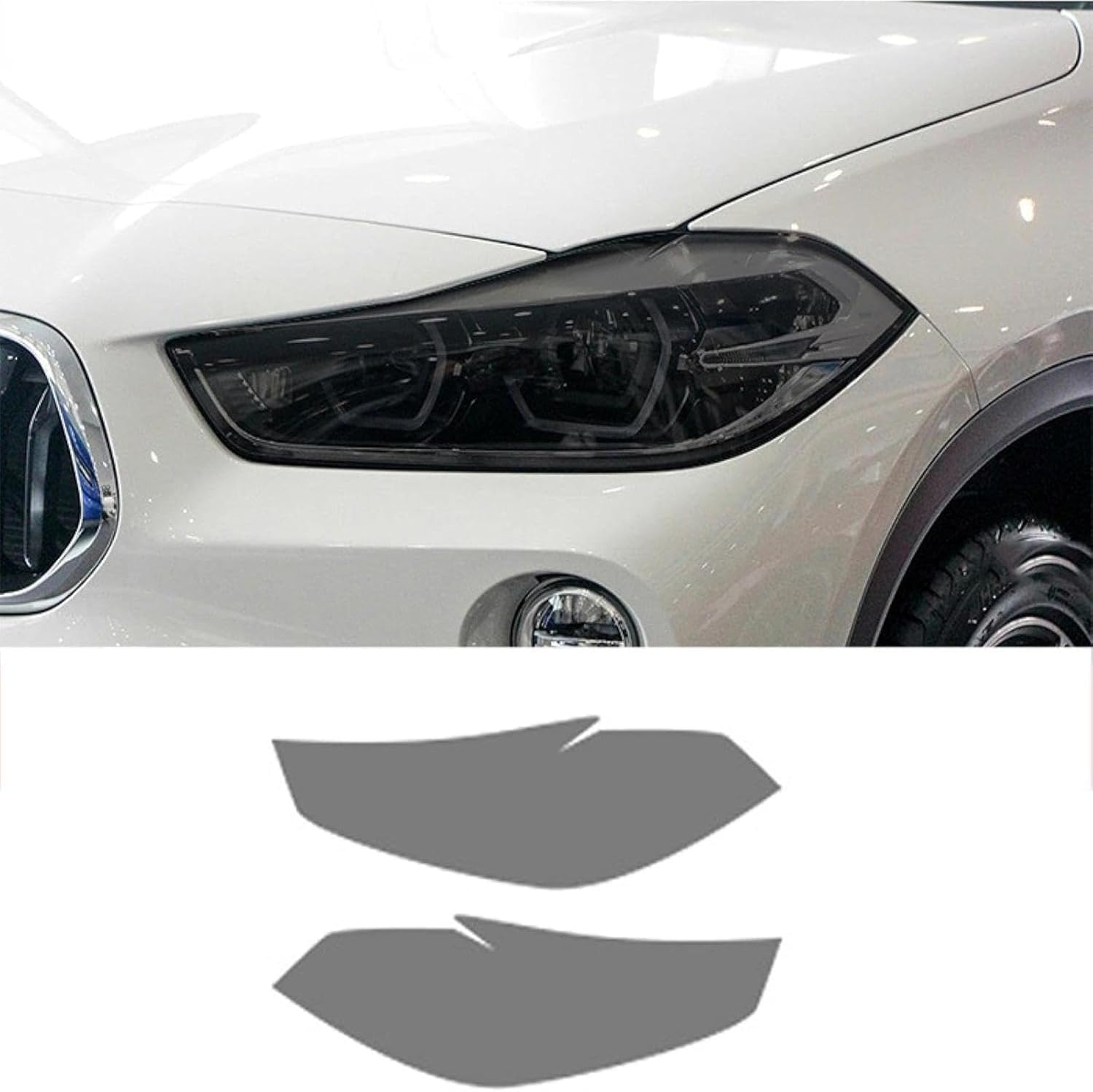 SamLng Car Front Light Film for BMW X2 F39 2017-2020 Car Headlight Film Front Light Transparent Blackened Moulding Vinyl Protection Sticker Car Light Film