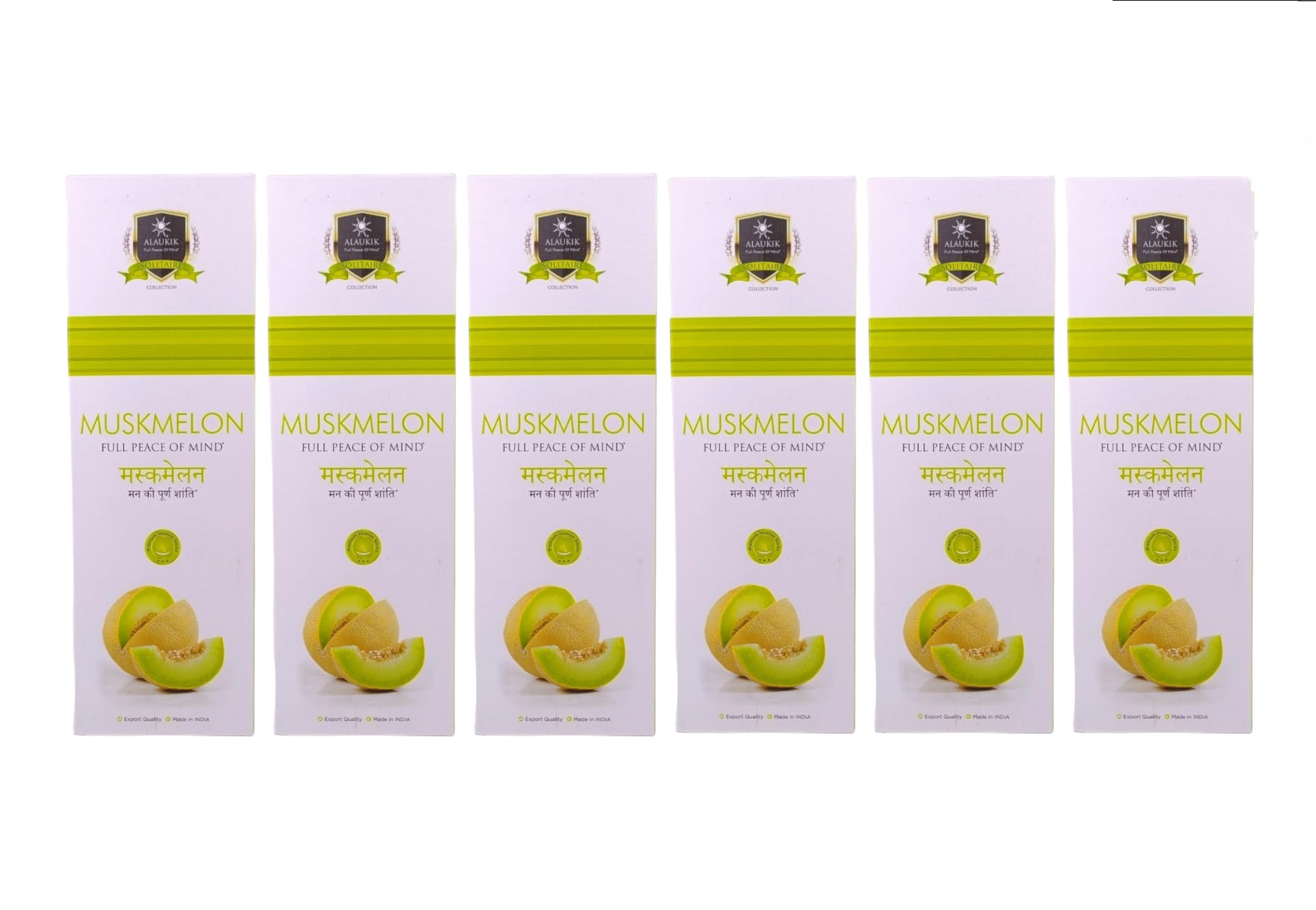 ALAUKIK Muskmelon Premium Incense Sticks 90 grm Box,Natural Fruit Agarbatti Pack of 6 (90 grm x 6 Box =540 GM) Export Quality-6 Pack-picture-24