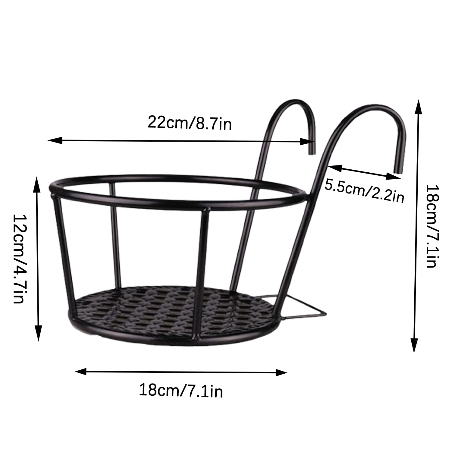 3 Piezas Soporte Para Macetas Exterior, Soporte Flores Redondo Gancho, Estante Hierro Plantas Colgantes, Titular De Maceta Colgante, Adecuado Para Balcón, Jardín, Valla, Interior y Exterior