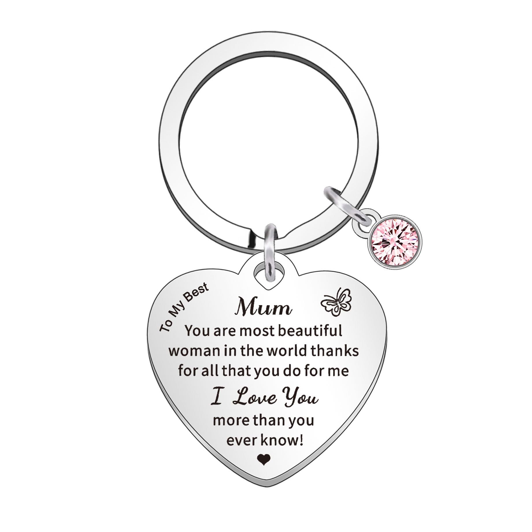 WTOPPMum Gifts Mum Kering From Son Daughter Mother's Day Gifts Heart Gifts Birthday Christmas Thanksgiving Gifts For Mum, Stainless Steel, Onesize