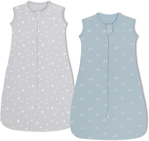 Miniatura 8 de insular Paquete de 2 mantas de algodón para bebé, saco de dormir con cremallera de 2 vías para niños y niñas, unisex