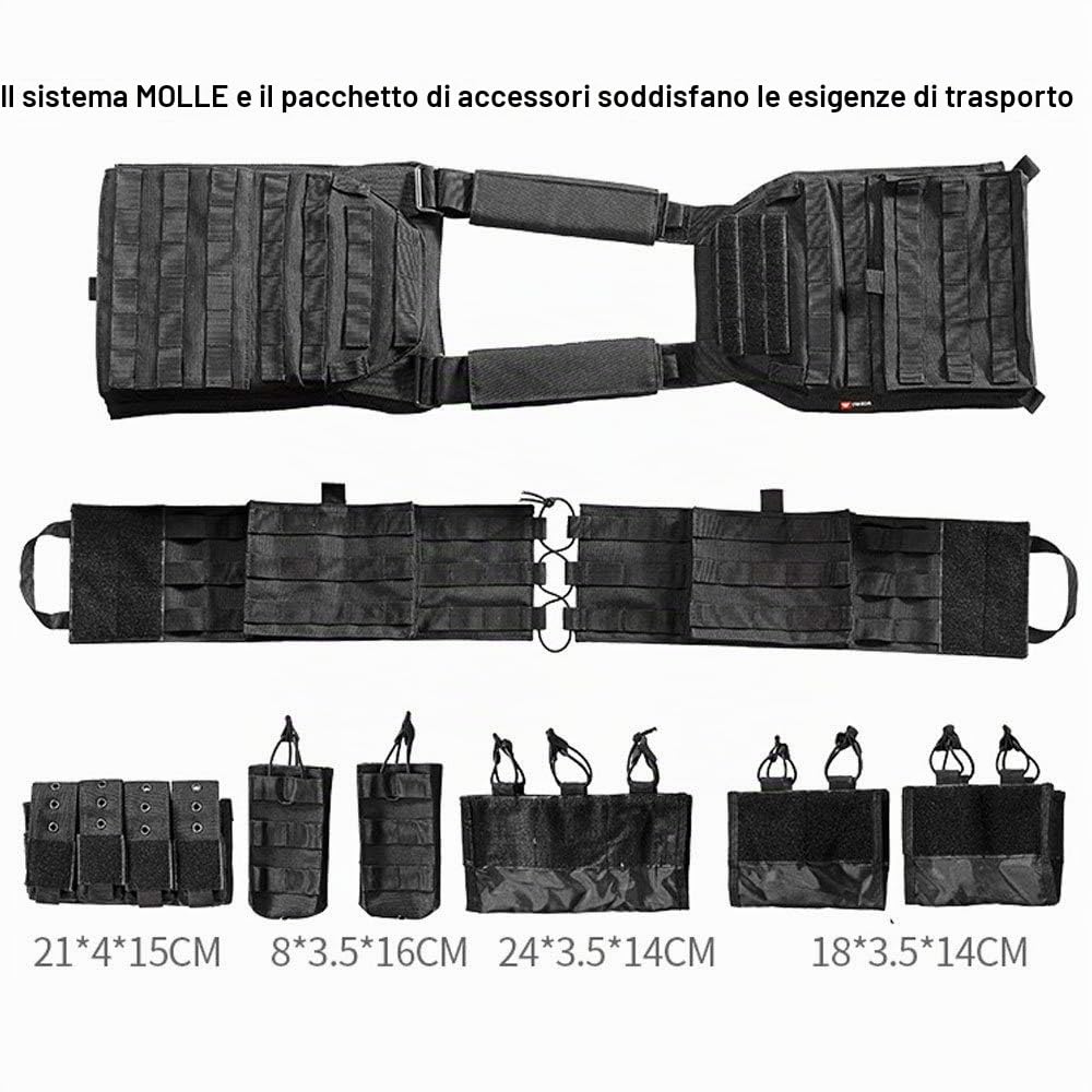Attrezzatura Tattica Dell'attrezzatura Sportiva Dell'attrezzatura Sportiva Del Campo Multifunzionale Della Maglia Tattica All'aperto,Black