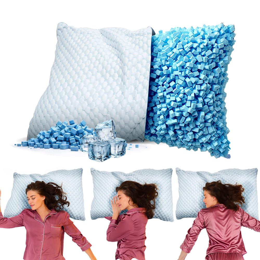 MKS Cuscino in memory foam 50x70 per chi dorme sul fianco e sulla schiena – Cuscino ergonomico per il collo con gel e rivestimento – Cuscino per dormire – Confortevole, rinfrescante e traspirante