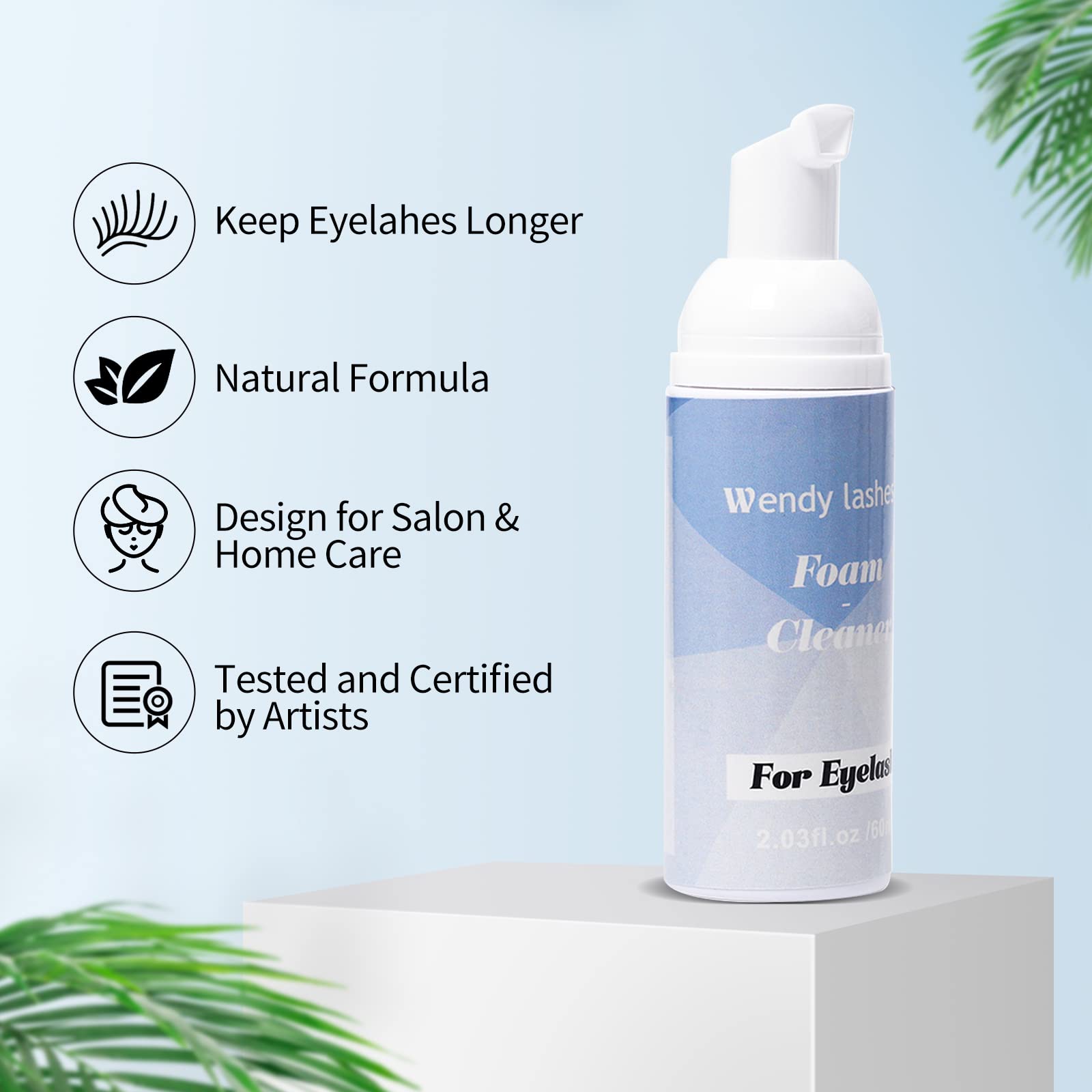 Shampoo per Ciglia per Extension Ciglia, 60ml Detergente per Ciglia Extension, Pulitore per Ciglia Pulitore di Schiuma Con Pennello Morbido (Lash Shampoo-60ml)