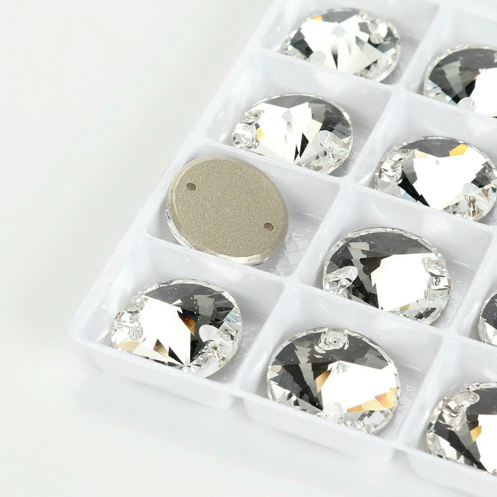 Piedras de cristal de costura con parte trasera plana para coser en prendas, bolsos y ropa - T221 Topacio ahumado claro - 84 piezas de 8 mm