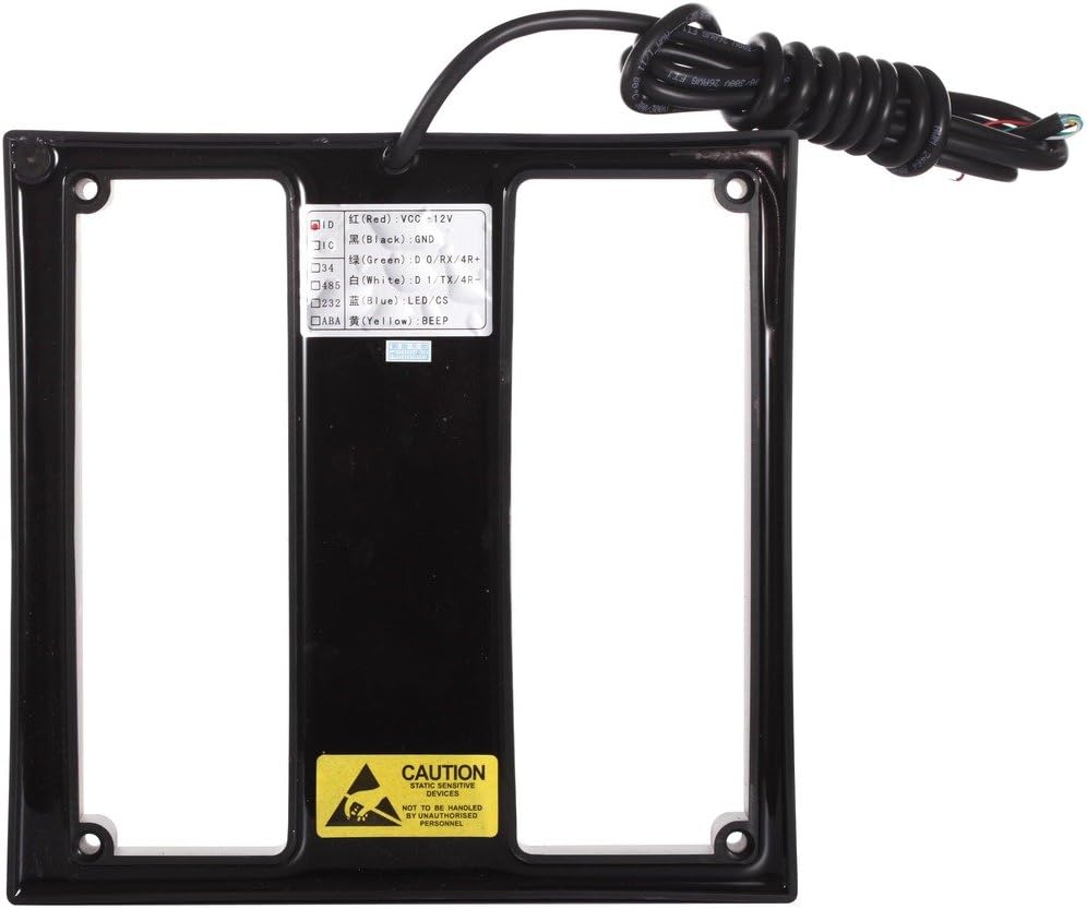 Бозгашт view of the UHPPOTE RFID reader showing wiring terminals and color codes.