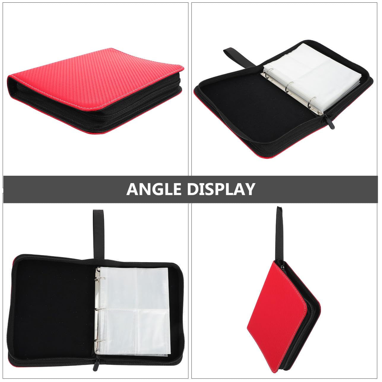 Álbum de Tarjetas Coleccionables Rojo de Pu con Bolsillos