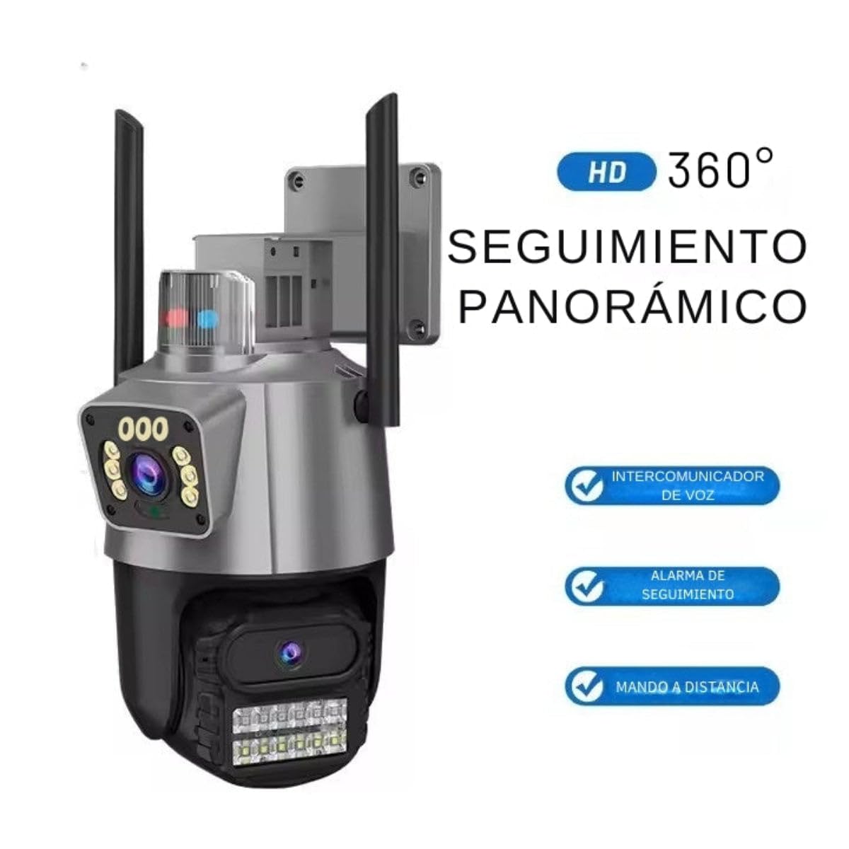 Cámara de Videovigilancia IP Xionmai JT-9687PRO con Enlace de Bola, 3MP, Visión Nocturna, Rotación Horizontal y Vertical, Alarma, Almacenamiento hasta 128GB, Monitoreo Remoto, Impermeable IP66