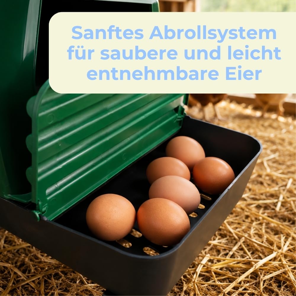 Legenester für Hühner mit Füßen Legenest Kunststoff Abrollnest mit Eierbox Hühner Zubehör Hühnerstall Hühnernest Legebox Geflügel Nistkasten Kunststoffnest Freistehend