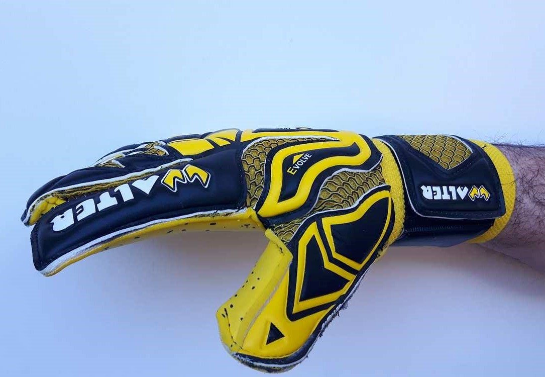 WALTER Guanti Portiere Professionale, Calcio, Modello Tiger con Stecche.