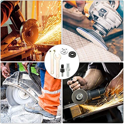 Image of AASONS Electric Drill Variable Angle Grinder Connecting Rod with 1pc Wood, Marble Cutting Blade, Flap Disk for Paint Remover, Sanding disc and Iron Grinding Wheel