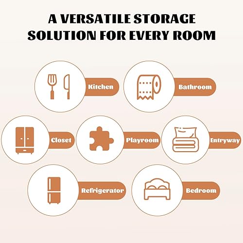Miniatura 7 de Contenedores de almacenamiento de plástico transparente, paquete de 6 organizadores grandes de despensa y contenedores de almacenamiento para