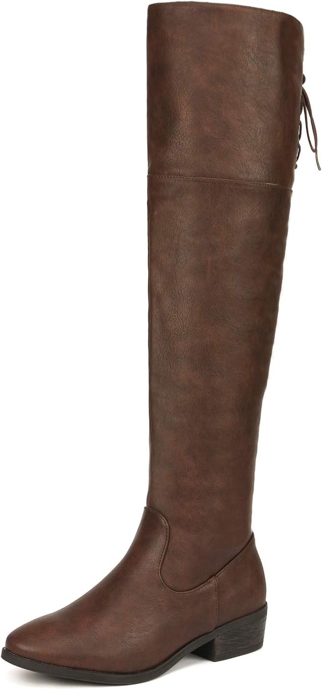 DREAM PAIRS Women’s Over The Knee High Low Block Heel Riding Boots