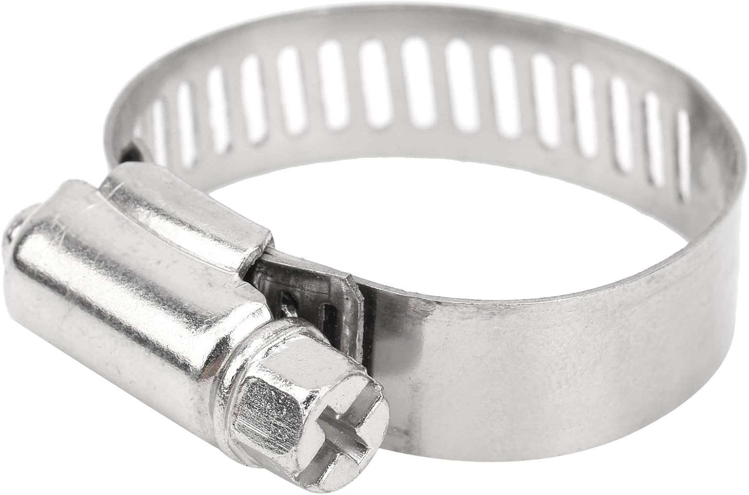 100Pcs 18 32mm Hose Clamp, Stainless Steel Pipe Band Fastener, Screw Hose Clamp with 10mm Width, for Air Fuel Hoses on Motor Vehicles and Industrial Equipment