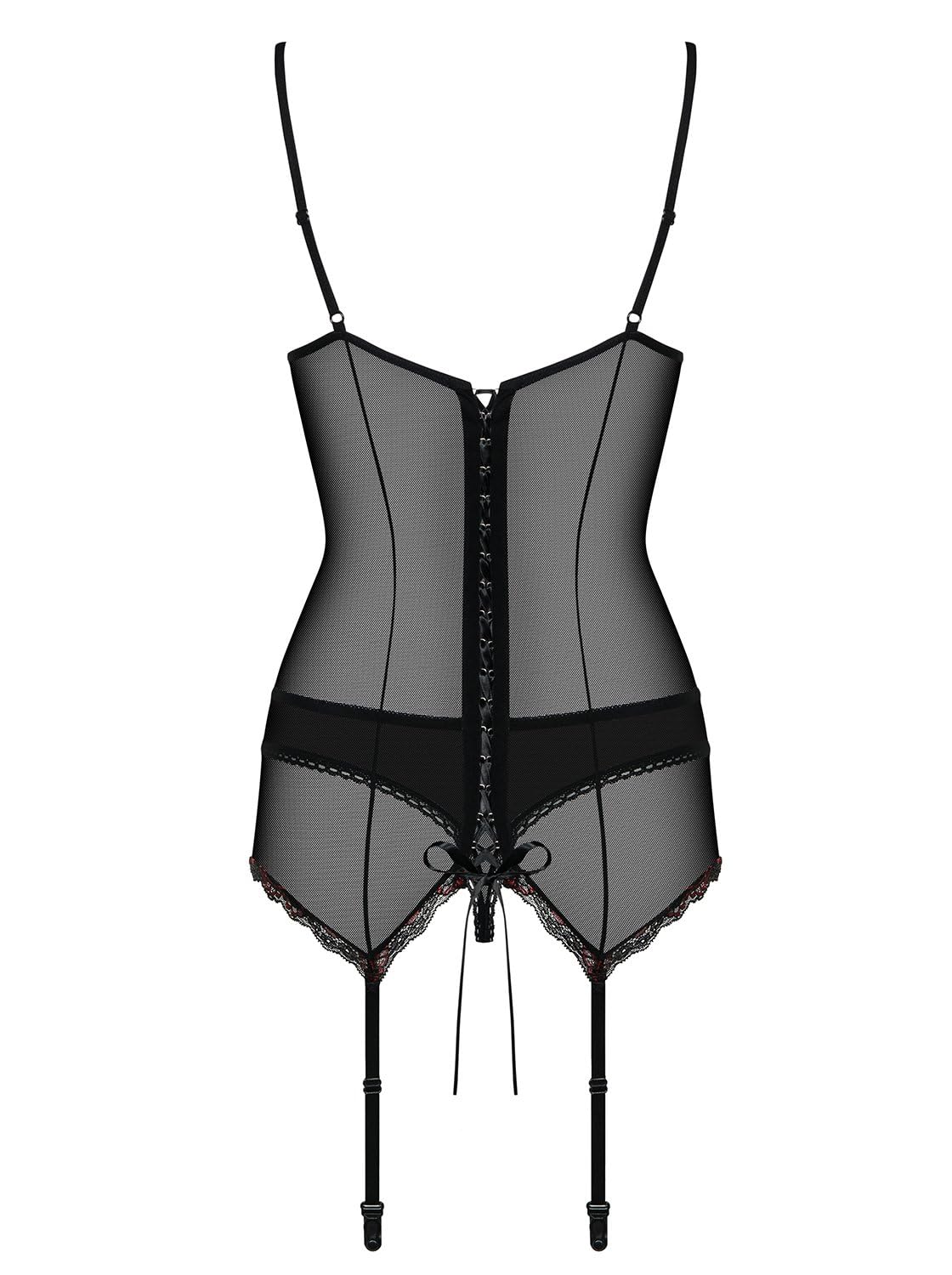 Selente Luxury Love Séduisant ensemble de lingerie à 3 pièces: guêpière, slip et bandeau pour les yeux en satin. Fabriqué dans l'UE.
