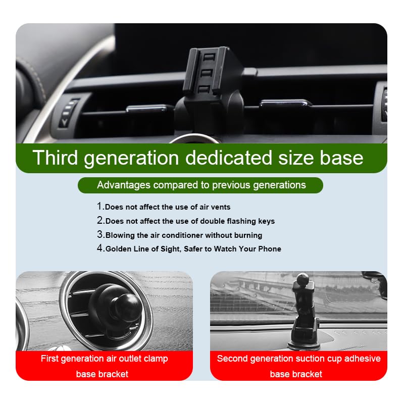 Car Phone Holder for Lexus NX Auto Accessories [Only for 2015-2021 Lexus NX 200t / NX 300 / NX 300h] [Auto Lock Hands Free Cell Phone Mount Car fits for iPhone & All Smartphones]