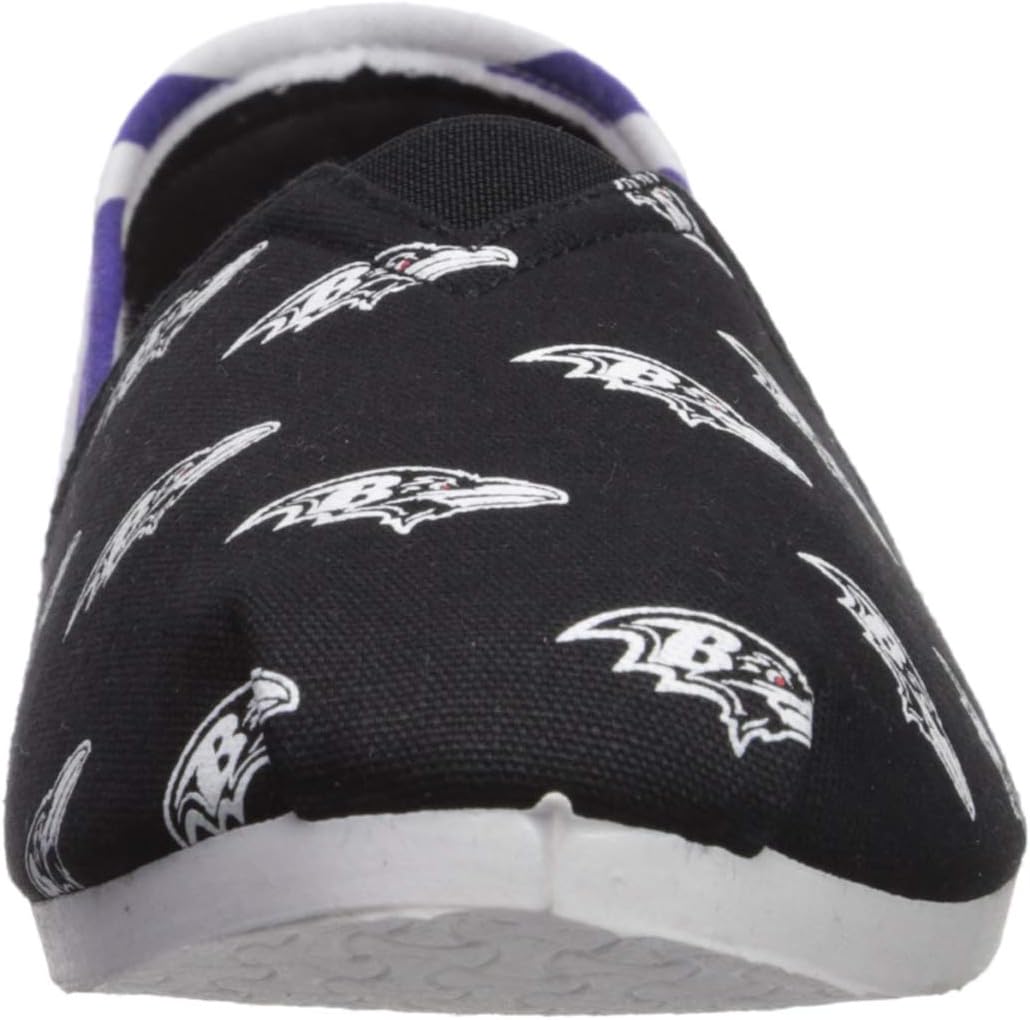 FOCO Women's NFL Team Logo Ladies Fashion Slip On Canvas Shoes