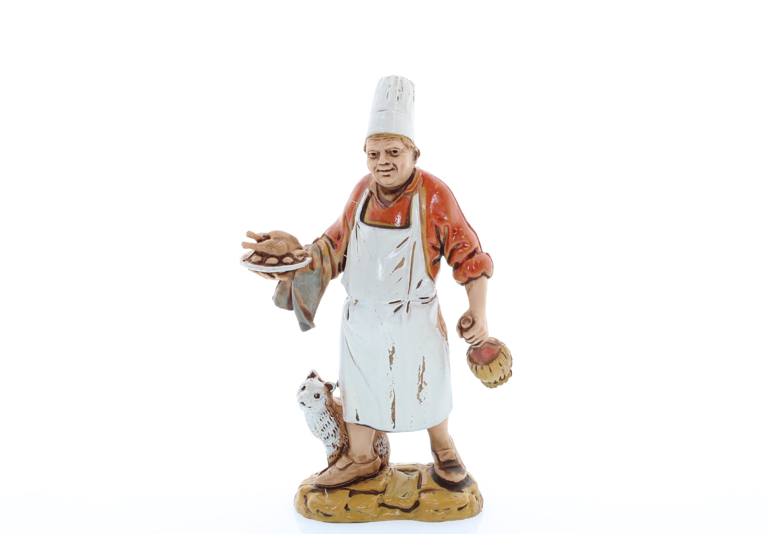 Moranduzzo Set 4 Pastori Napoletani H Medio 9 cm per Presepe da 10 cm – Scala 1:20 – STANDARD 10 – Statuine Indistruttibili, Stile '700, Rifinite a Mano, Scultore M. Landi