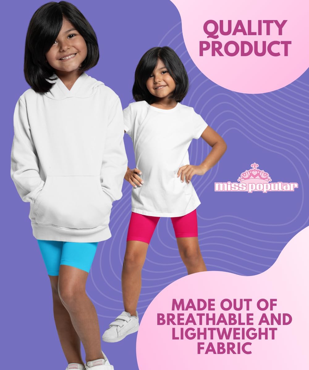 MISS POPULAR Girls 6-Pack Biker Shorts Soft Comfortable Cotton Spandex Elastic Waistband | Sizes 4-16 - Image 2