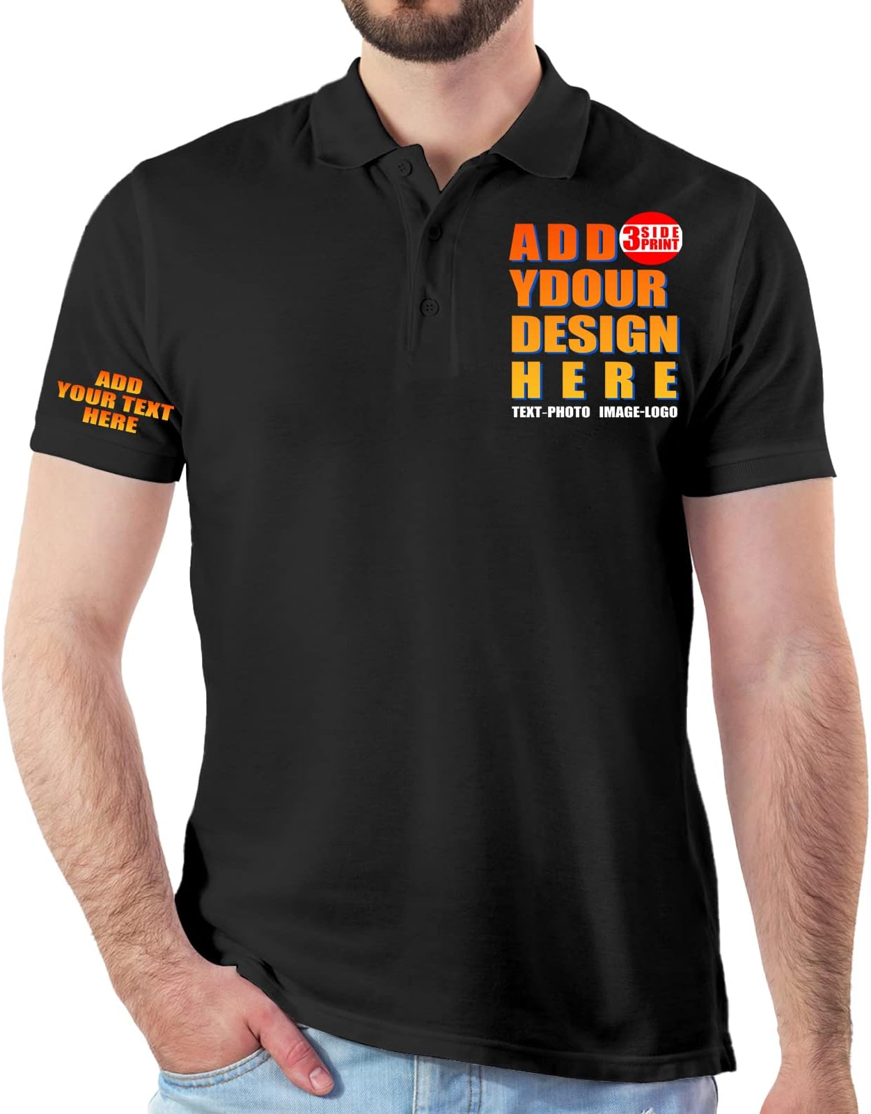Custom Polo Shirt for Men Customized Golf Shirts Design Your Own Personalized Tee Upf50+ Print Embroidered Text Photo Logo