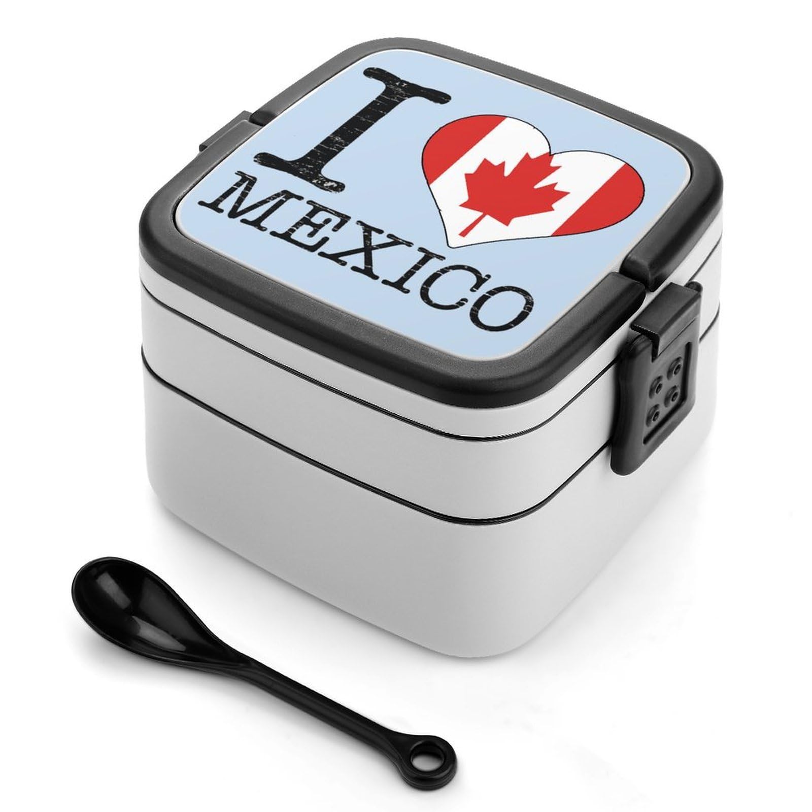 CGSBNGHA I Love Canada Mexico Bento Lunch Box 2 Layer Lunchbox Food Container for Adults Office