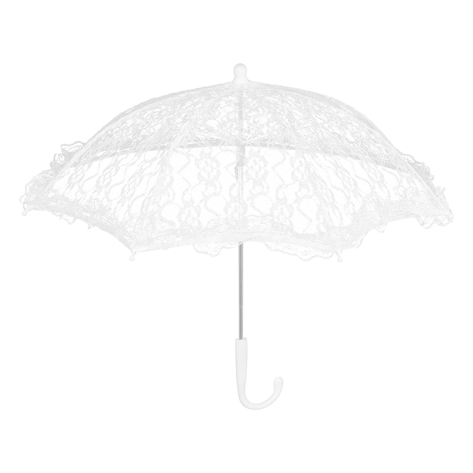 Parapluie de mariage en dentelle, parasol à main, Lace Flower Wedding Umbrella Parasol For Decoration And Photography Props White